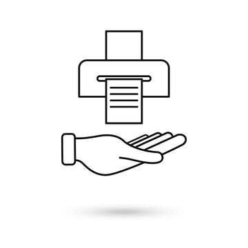 printer printing document into hand clip art preview