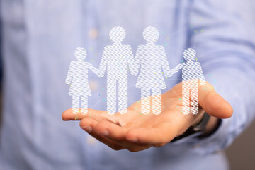 hands with Family Protection And Care Concept