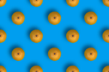 Mandarin. Mandarin seamless pattern. Background on the theme of fruits.