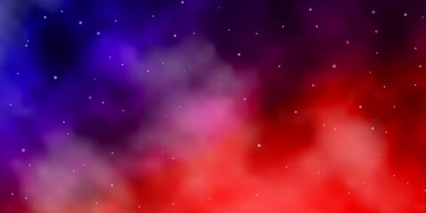 Naklejka premium Dark Blue, Red vector layout with bright stars.