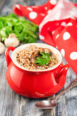 Buckwheat cereal with mushrooms