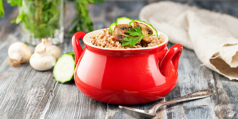 Buckwheat cereal with mushrooms