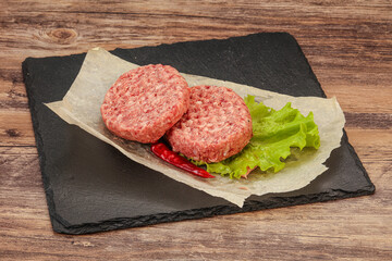 Raw beef cutlet for burger