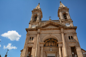 Fototapeta na wymiar Basilica of Saints Cosmas and Damian in Alberobello in Italy