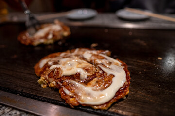 Okonomiyaki, Osaka, Japan, december 17, 2018