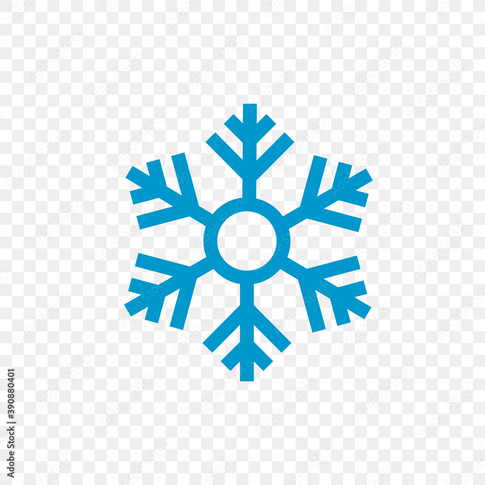 Poster snowflake on transparent background