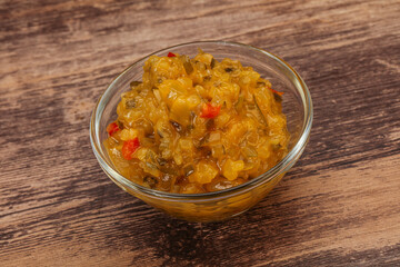 Relish sauce with cucumbers and mustard