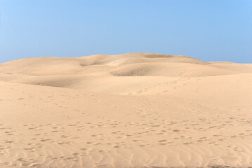 Fototapeta na wymiar Dune landscape in the south of Gran Canaria, Canary Islands, Spain