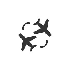 Round trip icon isolated on white background. Plane symbol modern, simple, vector, icon for website design, mobile app, ui. Vector Illustration