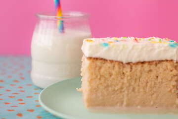 Tres Leches  - Traditional Mexican sponge cake (with sprinkles)