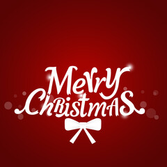 Christmas Greeting Card. Merry Christmas lettering with Christmas tree, vector illustration.