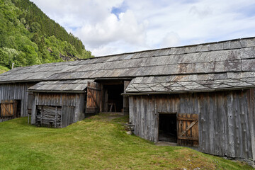 Old, traditional wooden barn in Norway