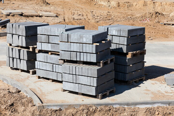 concrete road tiles Packed