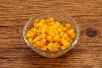 Sweet corn seeds in the bowl