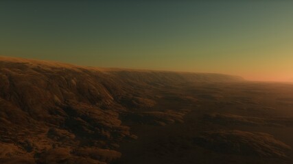 science fiction landscape, view from a beautiful planet, beautiful space background, alien planet landscape 3d render