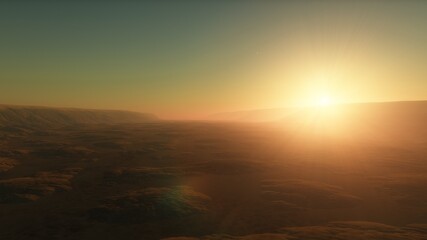 science fiction landscape, view from a beautiful planet, beautiful space background, alien planet landscape 3d render