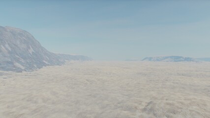 science fiction landscape, view from a beautiful planet, beautiful space background, alien planet landscape 3d render