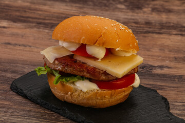 Delicous burger with tuna fish