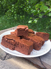 piece of cake with chocolate