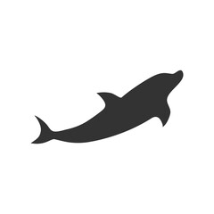 Dolphin silhouette icon. Animal shape vector illustration isolated on white