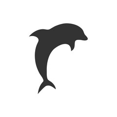 Dolphin silhouette icon. Animal shape vector illustration isolated on white
