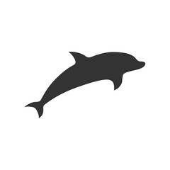 Fototapeta premium Dolphin silhouette icon. Animal shape vector illustration isolated on white