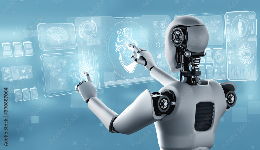 Poster future medical technology controlled by ai robot using machine learning and artificial intelligence 