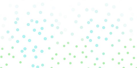 Light green vector doodle template with flowers.