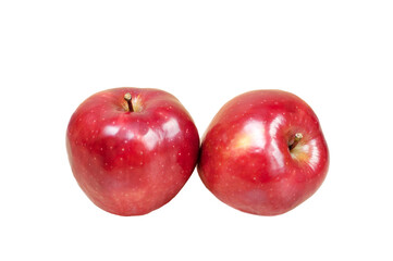 Red apple 2 pieces on a white background. Isolate