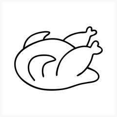 Obraz premium Doodle chicken icon isolated on white. Sketch eat. Vector stock illustration. EPS 10