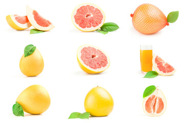Group of citrus maxima on a background