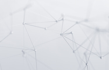 Abstract 3d render, light background design, network concept
