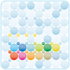 Colorful Circles Calendar for Year 2021