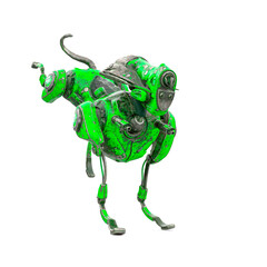 cyber watchman dog is landing after jump