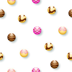 Seamless Pattern Abstract Elements Food Sweet Candy Birthday Party Vector Design Style Background Illustration