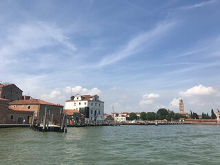 Fototapeta na wymiar sea view with blue sky in Venice, Italy