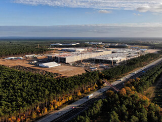 Obraz premium Tesla Gigafactory Berlin Brandenburg Baustelle November 2020