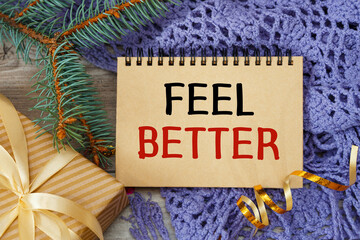 Craft notebook for inscriptions FEEL BETTER