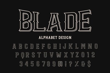 typeface design, alphabet vintage font, black style background, alphabet vector design