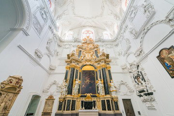 Interiors of Wurzburg Cathedral Church in Wurzburg, Germany