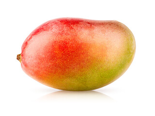 Mango exotic fruit. Whole fresh mango isolated on white background. Tropical Fruit with clipping path included. Full depth of field.