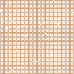 Seamless pattern in soothing Browns and beiges. Light brown and gray intersecting lines. Checkered pattern. A small light texture is visible. Suitable for paper, fabric, Wallpaper, clothing, website