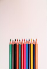 pencils on white background