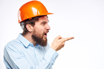 engineer in orange hard hat safety work construction industry