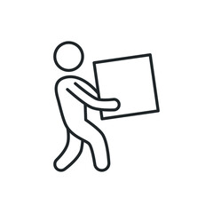 man carring box icon vector illustration