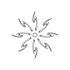 Coloring abstract figure, mandala style decorative geometric design, coloring ornament