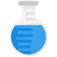 
Conical shaped flask, flat vector icon, used in laboratory setting, represents experimentation and tests
