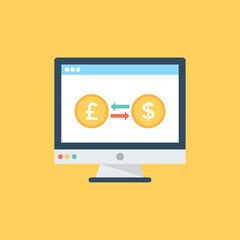 
Vector illustration of online money exchange
