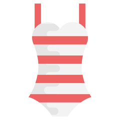 
Swimming costume for women flat vector icon 
