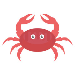 
Red crawl crab flat vector icon design
